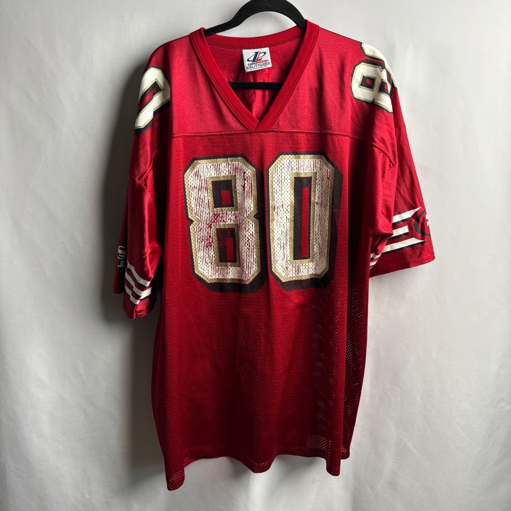Vintage Logo Athletic Jerry Rice San Francisco 49ers Jersey Red XXL 80 NFL